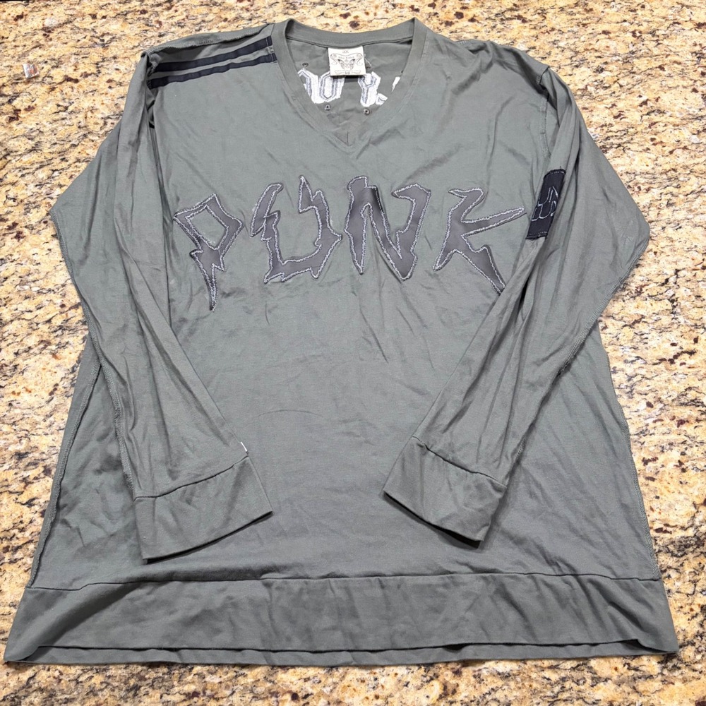 Blac Label Premium Punk Deluxe Long Sleeve Shirt Mens 3X Green Truly Damned ws